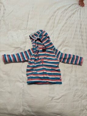 The Children's Place Striped Fleece Hoodie - Pink, Blue, White